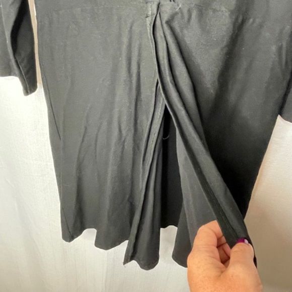 Eileen Fisher Long‎ Black Crepe Tunic Top - Picture 2 of 4